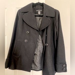 New York & Co. Black Wool Pea Coat